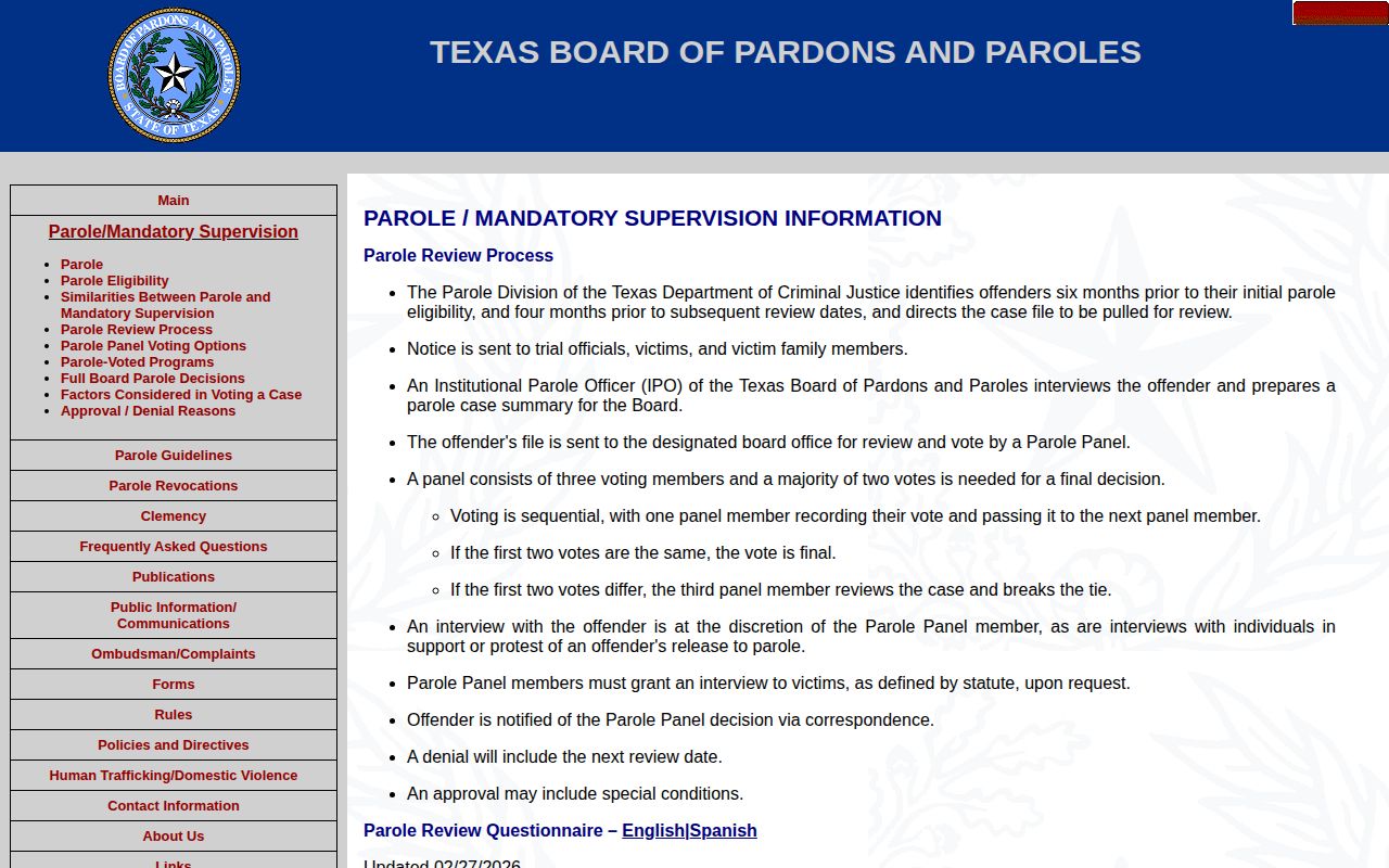 La Salle County parole review process